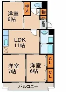 パークサイドカワセ【3階】の間取り