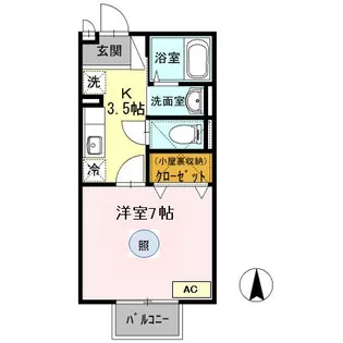 シャトルコート【1階】の間取り