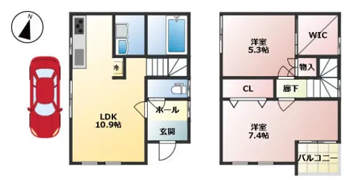 大阪府高槻市氷室町2丁目【一戸建】の間取り