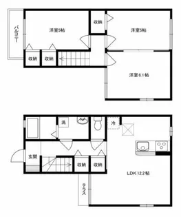 中利産業メゾネット【102号室】の間取り