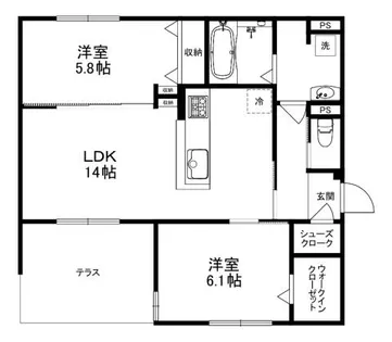 D-residence下田部B【103号室】の間取り