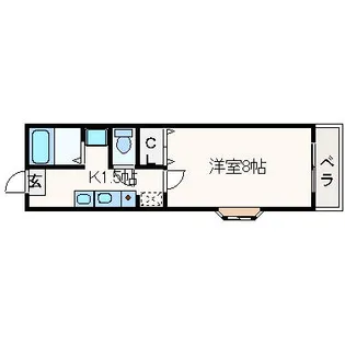 AKARENGA【302号室】の間取り