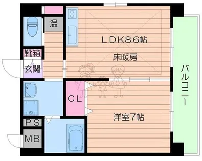 カデンツァ我孫子【7階】の間取り