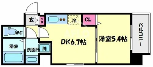 TLRレジデンス難波東【10階】の間取り