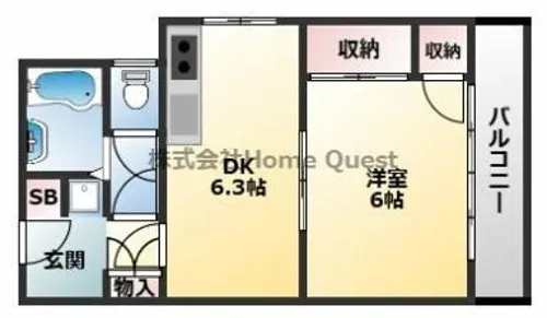 東本町マンション【3階】の間取り