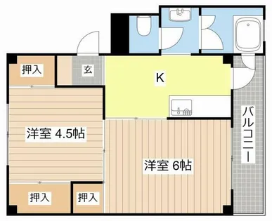 ビレッジハウス岩根1号棟【3階】の間取り