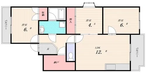 リーガルハウス落合【2階】の間取り
