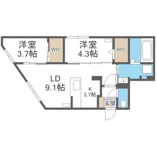 ラグランジュ円山【2階】の間取り