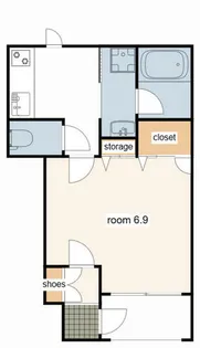 ソラーレ神屋町【102号室】の間取り