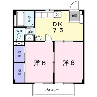 サザンハイム【1階】の間取り