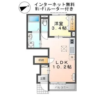 アベニール上野田【102号室】の間取り
