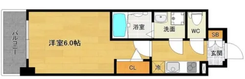 エスリード難波ザ・アーク【9階】の間取り