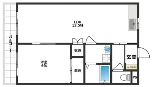シャトー芥川【301号室】の間取り