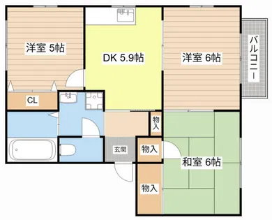 ガーデンプレイス白鳥参番館【201号室】の間取り