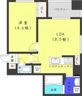 プライマル札幌琴似【4階】の間取り
