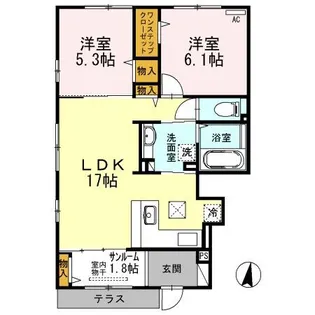 プレジールA棟【1階】の間取り