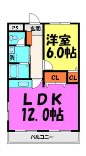 クレール山下【402号室】の間取り