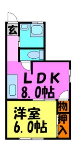 島上マンション【2A号室】の間取り