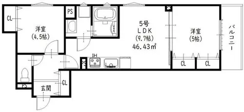 クリエオーレ豊島南【1階】の間取り