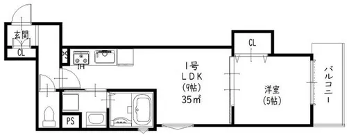 クリエオーレ豊島南【1階】の間取り