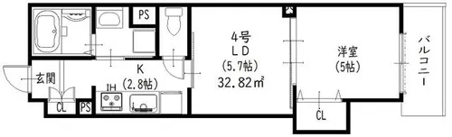 クリエオーレ豊島南【1階】の間取り