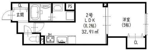 クリエオーレ豊島南【2階】の間取り