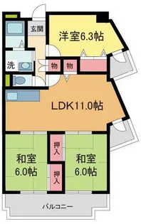 グートピア逆瀬川【301号室】の間取り
