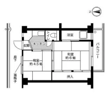 ビレッジハウス朝日ヶ丘1号棟【1階】の間取り