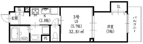 クリエオーレ豊島南【3階】の間取り