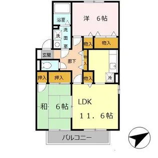 メゾンリトルビレッジ【201号室】の間取り