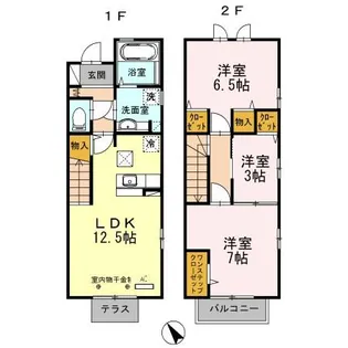 ボヌール・ミナミ【101号室】の間取り