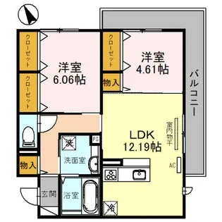 ヴィラ ルーチェ【201号室】の間取り