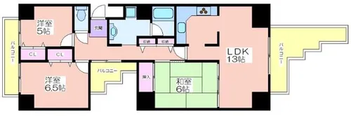 グローハイツ北加賀屋ウエスト【503号室】の間取り