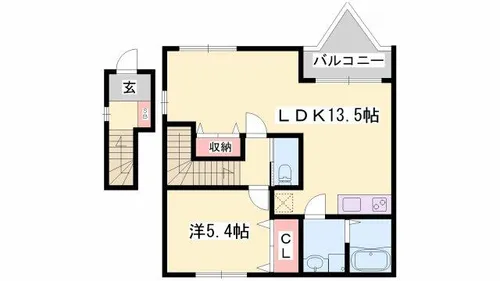 シエナフローラⅡ番館【202号室】の間取り
