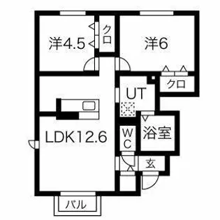 セジュール加佐A棟【101号室】の間取り