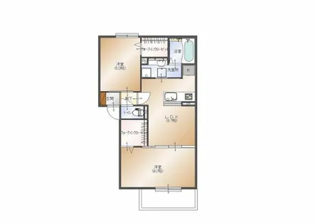 グランディールA棟【207号室】の間取り