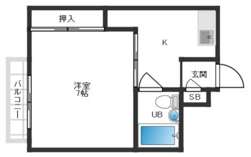 ジョイフルコーポ真上【107号室】の間取り