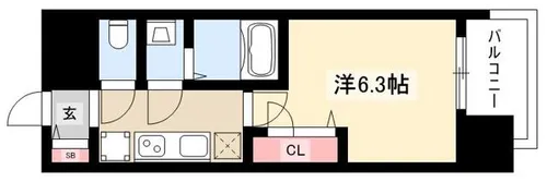 メイクス矢場町【605号室】の間取り