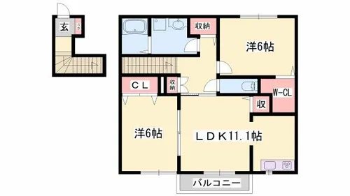 アドラブール夢【2階】の間取り
