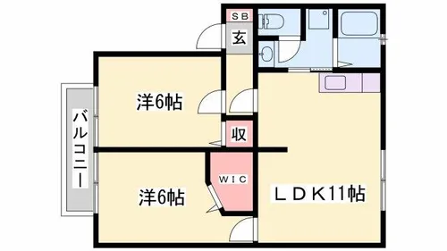 サンハイム下手野【1階】の間取り