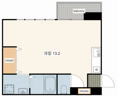 ラ・ベリーザ南今宿【404号室】の間取り