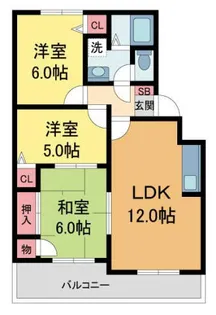 クレスト宝塚【105号室】の間取り