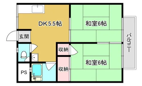 長谷川コーポ A棟【206号室】の間取り
