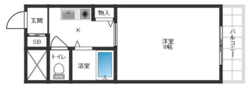 アプレシオ西冠Ⅰ【102号室】の間取り