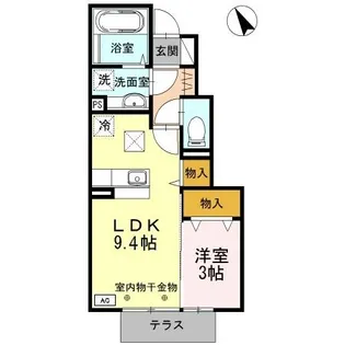 コンフォール蓼野【102号室】の間取り