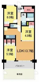 ミレーネ神戸住吉本町【3号室】の間取り