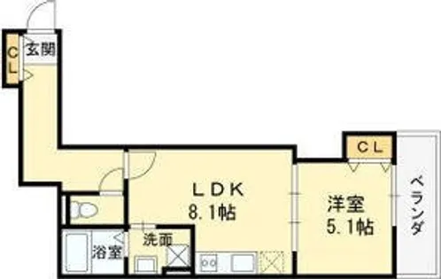 仮称)高槻市古曽部共同住宅【3階】の間取り