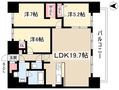 Ceres Daimon【14階】の間取り