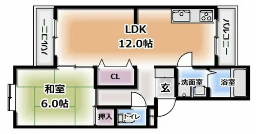 大阪府四條畷市南野4丁目【マンション】の間取り