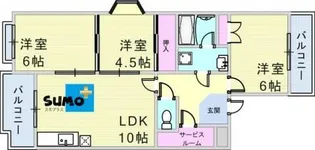 サンシティ今寺【304号室】の間取り